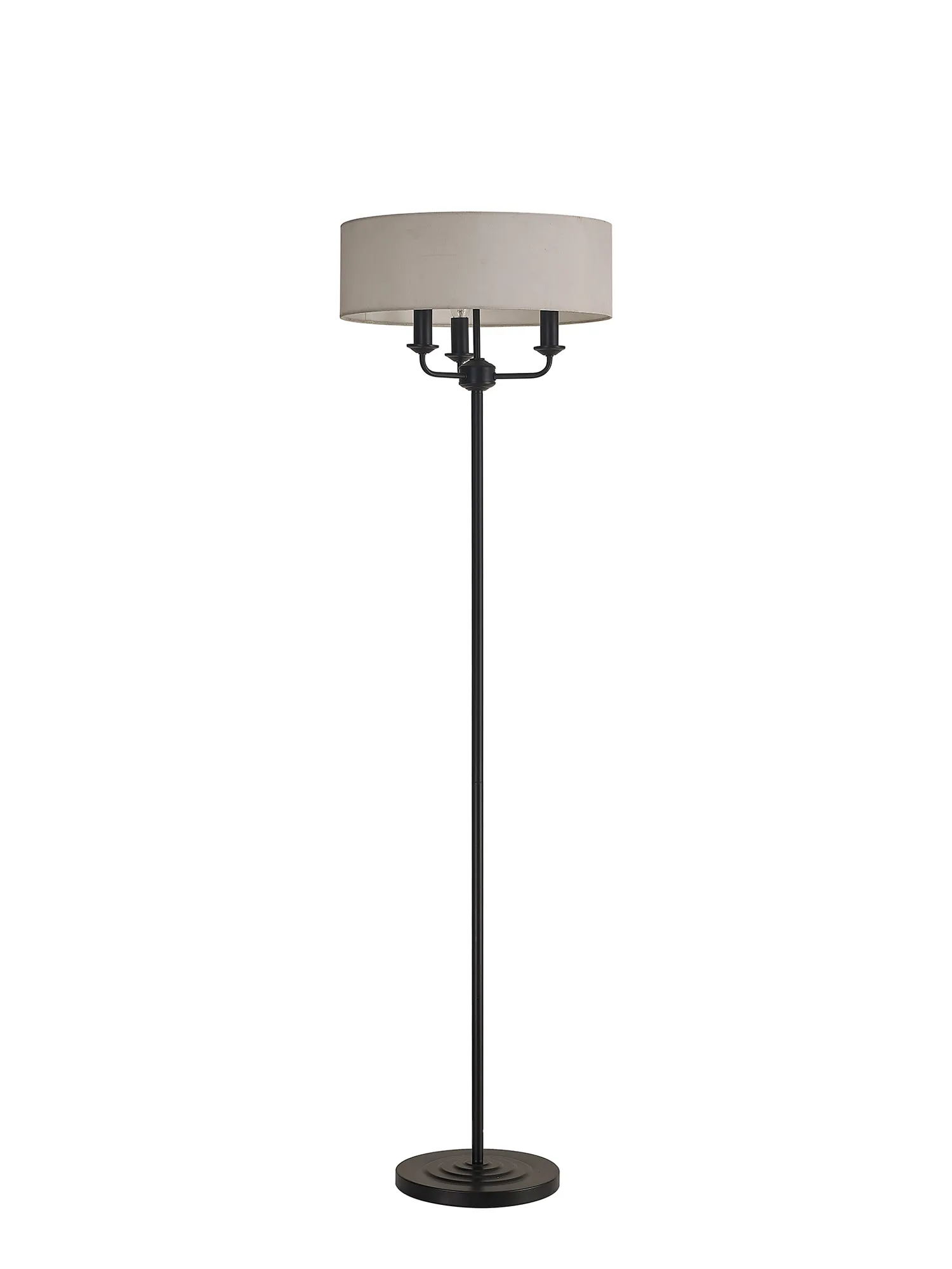 Banyan 45cm 3 Light Floor Lamp Matt Black, White DK1053  Deco Banyan MB WH